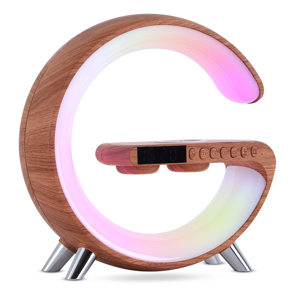 New Intelligent G Shaped LED Lamp Bluetooth Speaker Wireless Charger Atmosphere Lamp App Control For Bedroom Home Decor - Image 3