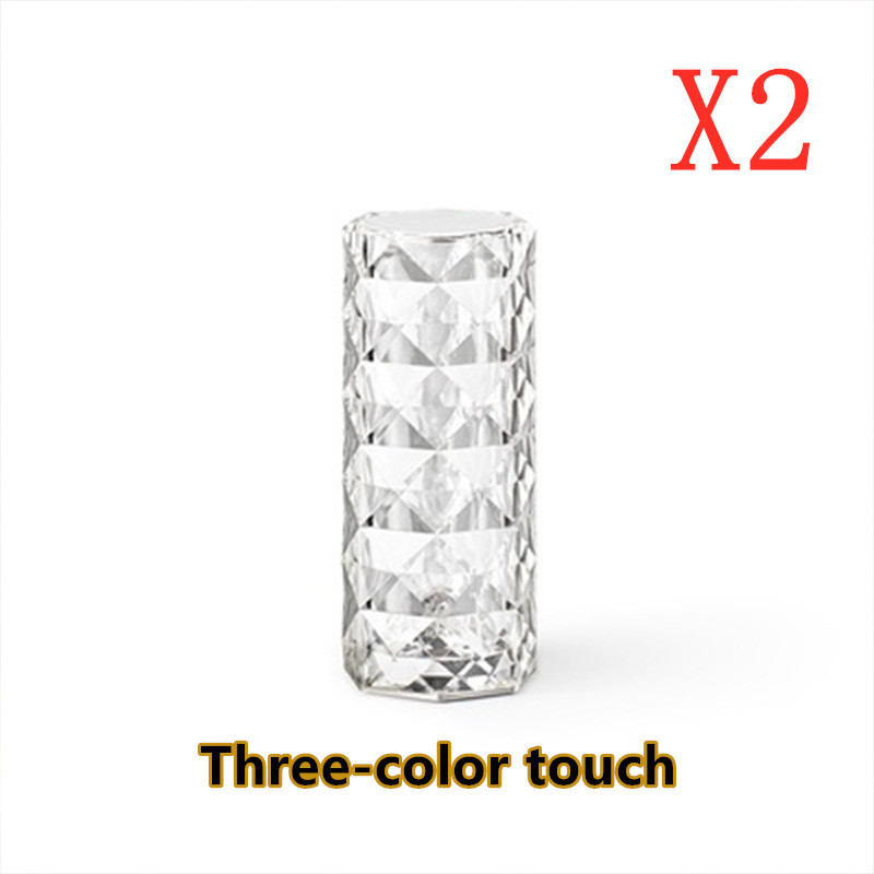 Nordic Crystal Lamp USB Table Lamps Bedroom Touch Dimming Atmosphere Diamond Night Light Rose Projector Lamp Decor - Image 6